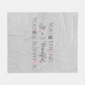 Strong and Beautiful | Brustkrebserkrankung Fleecedecke (Vorderseite (Horizontal))