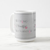 Strong and Beautiful | Brustkrebserkrankung Kaffeetasse (Vorderseite Links)