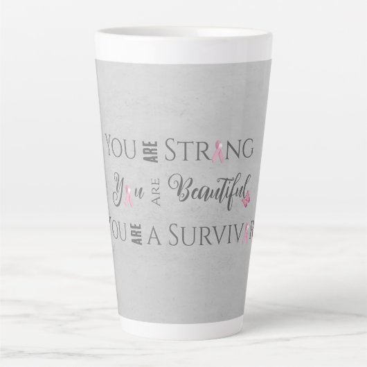 Strong and Beautiful | Brustkrebserkrankung Milchtasse (Vorderseite)
