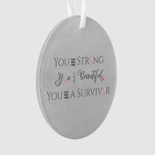 Strong and Beautiful | Brustkrebserkrankung Ornament (Vorderseite)