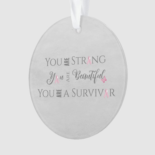 Strong and Beautiful | Brustkrebserkrankung Ornament (Vorderseite)