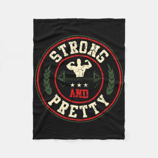 Strong and Hübsch Gym Workout Bodybuilding Barbell Fleecedecke (Vorderseite)