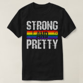Strong And Pretty Gay Pride Gym Lifting Workout LG T-Shirt (Design vorne)