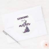 Strong As A Mother black Runder Aufkleber (Umschlag)