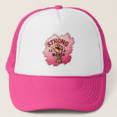 Strong as a Mother – Floral Empowerment Art Truckerkappe (Vorderseite)