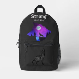 Strong as Wolf Spirit Bedruckter Rucksack