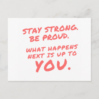 Strong Be Proud Inspiration Quotes Postcard bleibe Postkarte