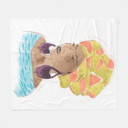 Strong & Beautiful Lady Fleecedecke (Vorderseite (Horizontal))