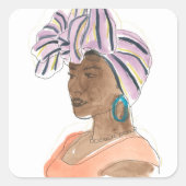 Strong & Beautiful Woman Quadratischer Aufkleber (Vorderseite)