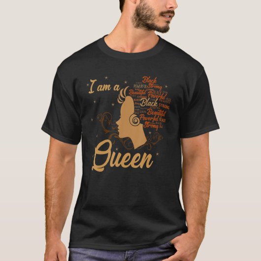 Strong Black I'm a Queen African American Afro BLM T-Shirt (Vorderseite)