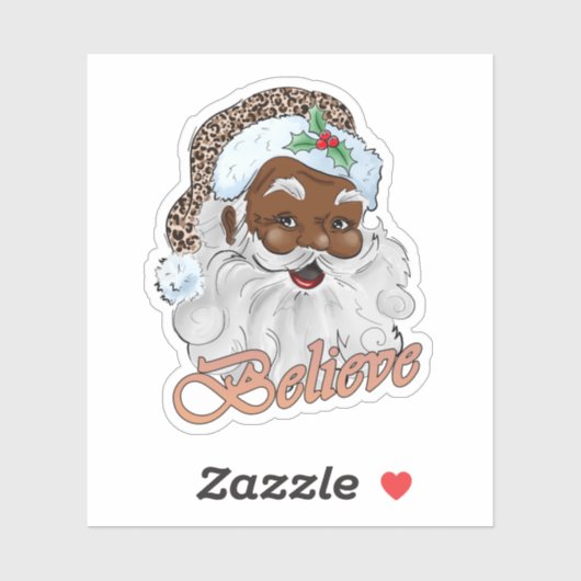 Strong Black Santa Melanin Chrismas Claus Men Aufkleber (Blatt)