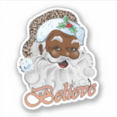 Strong Black Santa Melanin Chrismas Claus Men Aufkleber (Vorderseite)