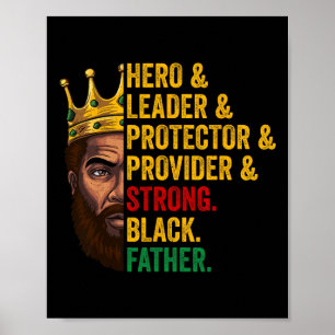 Strong Black Vater Hero Leader Afro African Fathe Poster