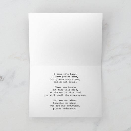 Strong bleibe - Support Karte (Innenseite)