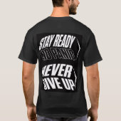 strong body strong mind stay ready no panic  T-Shirt (Rückseite)