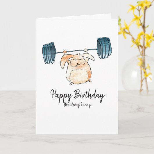 Strong Bunny Birthday Card Karte (Gelbe Blume)