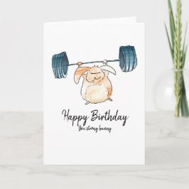 Strong Bunny Birthday Card Karte