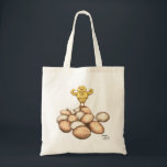 Strong Chick Bag Tragetasche<br><div class="desc">Add a touch of playful charm to your everyday errands with this tote bag featuring an original illustration of a cheerful little chick standing proudly on a pile of eggs. The warm, painterly style and expressive character bring a sense of humor and personality to the design, making it both eye-catching...</div>