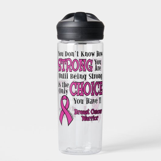 Strong/Choice.. Brustkrebs Trinkflasche (Vorderseite)