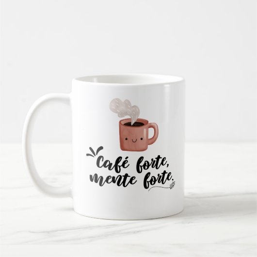 Strong coffee, strong mind | Motivational Quote Kaffeetasse (Links)