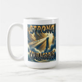 Strong Courageous Joshua 1:9 Kaffeetasse (Links)