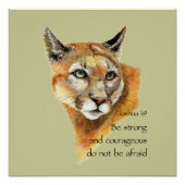 Strong Courageous Joshua Scripting Cougar Art Poster (Vorderseite)