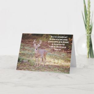 Strong Deer Bible Scripte Note Card Joshua 1:9 Karte