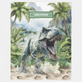 Strong Dinosaurier Blanket Individuelle Name Perso Fleecedecke (Vorderseite)