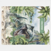 Strong Dinosaurier Blanket Individuelle Name Perso Fleecedecke (Vorderseite (Horizontal))