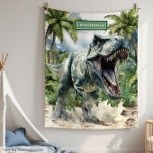 Strong Dinosaurier Blanket Individuelle Name Perso Fleecedecke