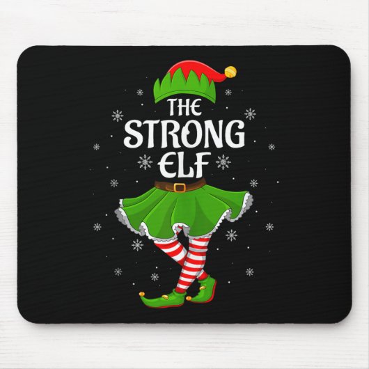 Strong Elf Christmas Family Girls Women Elf Squad Mousepad (Vorne)