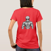 Strong Enough to Invade — Buff Grey Alien T-Shirt (Rückseite)