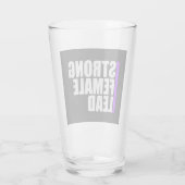 Strong Female Lead Feminist Empowerment Quote Logo Glas (Rückseite)