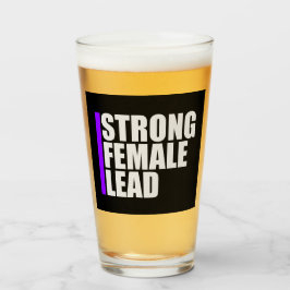 Strong Female Lead Feminist Empowerment Quote Logo Glas