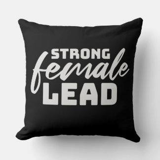 Strong Female Lead Feminist Empowerment Quote Logo Kissen