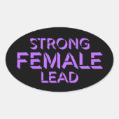 Strong Female Lead Feminist Empowerment Quote Logo Ovaler Aufkleber (Vorderseite)