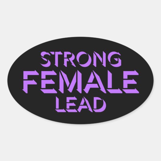 Strong Female Lead Feminist Empowerment Quote Logo Ovaler Aufkleber (Vorderseite)