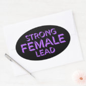 Strong Female Lead Feminist Empowerment Quote Logo Ovaler Aufkleber (Umschlag)