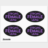 Strong Female Lead Feminist Empowerment Quote Logo Ovaler Aufkleber (Blatt)