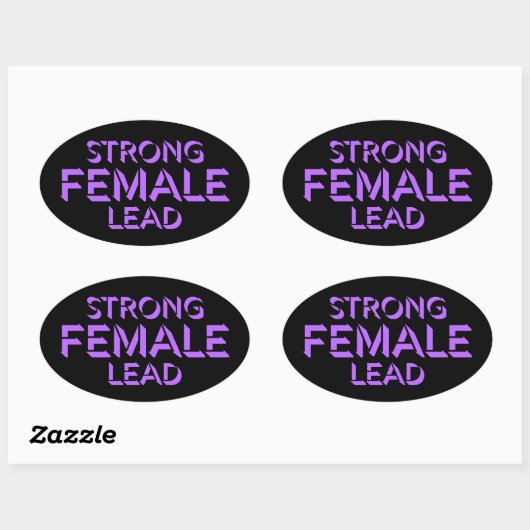 Strong Female Lead Feminist Empowerment Quote Logo Ovaler Aufkleber (Blatt)