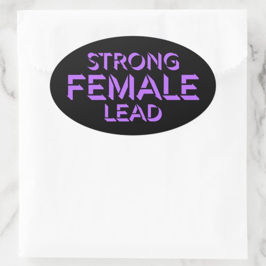 Strong Female Lead Feminist Empowerment Quote Logo Ovaler Aufkleber (Tasche)
