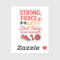 Strong & Fit | Motivierend Sportaufkleber