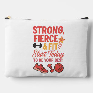 Strong & Fit   Motivierend Sportdruckaufzeichnung Zubehörtasche