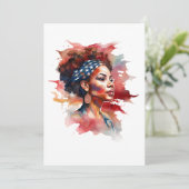 Strong Girl Black History Strong African Einladung (Stehend Vorderseite)