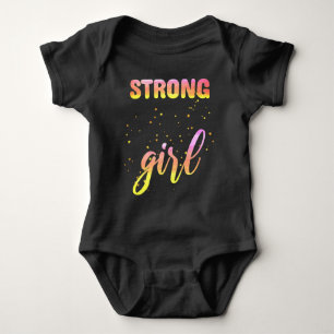 Strong Girl Pastel Star Baby Strampler