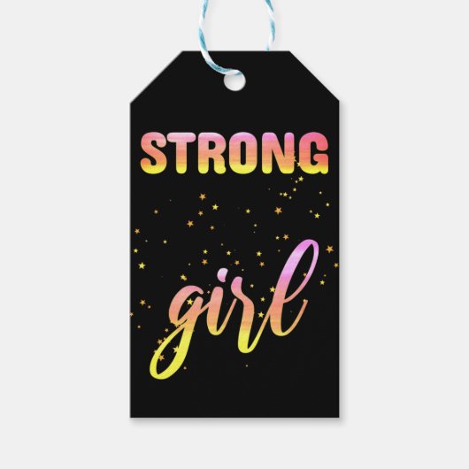 Strong Girl Pastel Star Geschenkanhänger (Vorderseite)