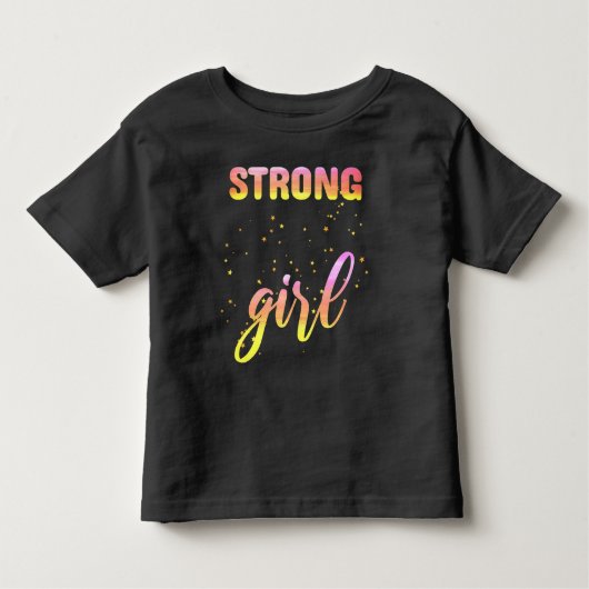 Strong Girl Pastel Star Kleinkind T-shirt (Vorderseite)
