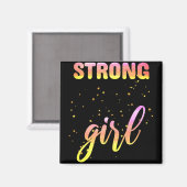 Strong Girl Pastel Star Magnet (Vorderseite/Rückseite)