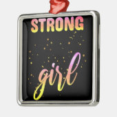 Strong Girl Pastel Star Ornament Aus Metall (Links)