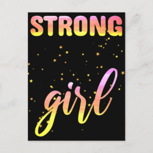 Strong Girl Pastel Star Postkarte